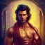 Placeholder: portrait, Arthur Kulkov, handsome, Russian, circus, male, ringleader, muscular, man, strong, detailed matte painting, deep color, fantastical, intricate detail, 8k resolution, concept art portrait by Greg Rutkowski, mystical colors, Golden hour, colorful galaxy foreground, lisa frank fantasy, neon pastel color palette, beautiful colorful interesting detailed storybook fantasy