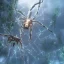 Placeholder: Giant transparent ethereal starry spider, realistic