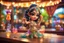 Placeholder: Coloured glass cute chibi belly dancer in the tiki bar with cocktails set with gemstones, glittering metal stems and gemstone leaves on a room table sharp focus elegant extremely detailed intricate very attractive beautiful dynamic lighting fantastic view crisp quality exquisite detail gems and jewels S<AI in sunshine Weight:1 Professional photography, bokeh, natural lighting, canon lens, shot on dslr 64 megapixels sharp focus Weight:0.9