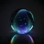 Placeholder: 3d holographic sphere shape isolated on infinite dark background, glow, glass effect, 4k. sober. fintech