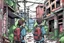 Placeholder: TLOU Town but as a coloured manga style