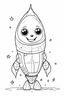 Placeholder: outline art for cute Rocket coloring pages with sitch, white background, Sketch style, full body, only use outline, toddlers style, clean line art, white background, no shadows and clear and well outlined.