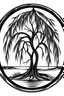 Placeholder: Logo of a willow tree at a window, monochromatic