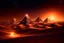 Placeholder: An Egyptian desert with glowing pyramids