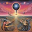 Placeholder: by Alan Kenny and Tomasz Setowski, Pink_Floyd album cover art, what did you dream - we told you what to dream, album cover art, sharp colors, eerie, smooth, surreal, THE MACHINE