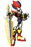 Placeholder: Megaman Zero Omega, Black and Red Armor, Lightning Sword, HD, Clean, Fixed Hands