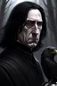 Placeholder: angry severus snape with corvid hyperrealistic