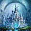 Placeholder: cristal angelic castle crystalline, beau , cosmic, opalescent, opalescent, gemstones, crystals, object, other worldly,water, rock, moss,bright, ice background, neige etang bleu