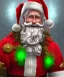 Placeholder: wide angle shot of the santa claus, red and green armor with emissive energy flowing in the chest, mystical geometric patterned textures, intricate, highly detailed