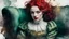 Placeholder: mixed media, multiple exposure, old worn torn plain canvas, grunge, layered, embossed, fine art luminous soft watercolor, glitter, mid-ground, luminosity, highlights, gold fragments, light effects, dark grey-green fragments, dot technique, portrait of Victorian Gothic woman on SOFA, Red hair, light Red lips, fluffiness, wind, airy dark GREEN flowing dress, Fur, swirls, layered, blending, textured, 3D, 8K, best quality, fine rendering, high detail, hyperrealism, high resolution, high definition,