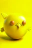 Placeholder: A fluf yellow ball with wings. Toy. Floating. No mouth.