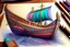 Placeholder: Viking boat drawing with colored pencil, Ultra realisic, Ultra detailed, Very professional drawing, Art, colorfull, vikings, old