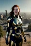 Placeholder: ultrarealistic, ruined city,__skimpy sci-fi armor__, __angles__, 18 year old woman, strikingly beautiful,ginger hair, _colour_, [__starlets__|__starlets__], (pale __skincolor__ skin:1.2), __camera__, _hair_, detailed face and eyes, medium breasts, leather choker, freckles, dynamic pose, resolved expression, __accessory__, strappy outfit, (straps:1.1), sword in scabard on left hip, (buckles, buttons, snaps, rings:1.0), haltertop style breastplate, detailed eyes, plump lips, sci-fi theme