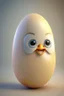 Placeholder: 3d egg character, cute japanese face