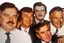 Placeholder: a photo of 5 men in their 30s, antique photo, add background