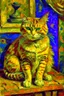 Placeholder: Portrait of a cat by Van Gogh