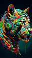 Placeholder: Pixelart,tigerhead ,stunning,2d art,gasmask,nuclear,futuristic, colorful,powerful art, masterpice,