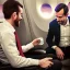 Placeholder: Jeff Bezos having coffee with Jack Dorsey on an airplane