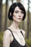 Placeholder: Scandinavian medieval 30 year old woman with black short hair, beautiful pale skin, athletically built