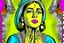 Placeholder: Vintage pop art style of a jewish woman from the torah praying to god