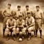 Placeholder: Old-timey Baseball Team Photo, extra-terrestrial baseball players are alien 'Greys', sepia tones, intricate detail, photorealism, Sports Illustrated cover photo by Charles M. Conlon, canon HD 4D lens, cinematic perfection.