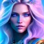 Placeholder: A portrait of a full body crystalised blue pink queen,smiling face, blue eyes, long blond hair, atmospheric, realistic, unreal engine, lighting