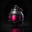 Placeholder: cyberpunk style grenade, black background