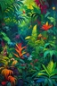 Placeholder: Lush Variegated Multi-colored Jungle Foliage; Neo-surrealism; Dada