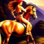 Placeholder: Ultra detailed fullbody Portrait in oil on canvas of beautiful busty fit Redsonja Riding a Red Horse ,extremely detailed digital painting, extremely detailed face, crystal clear eyes, mystical colors ,perfectly centered image, perfect composition, rim light, beautiful lighting,masterpiece ,8k, stunning scene, raytracing, anatomically correct, in the style of Steve Jung and robert e howard and Wizyakuza and Ohrai Noriyoshi and Simon Bisley and uncannyknack.