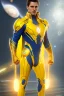 Placeholder: Cosmic super hero, future wepon , yellow costume,4k image, full body man