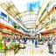 Placeholder: basic sketch with acuarelas drawing sketch drawing malls with cultural places