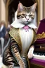 Placeholder: Mature cats dressed like "Wolfgang Amadeus Mozart", real paws, playing piano, street, Vienna, friendly, sunny day, model style, hyper realistic, extremely accurate, delicate, extremely detailed, Graphic novel style, wide-angle, open aperture, superfine pencil