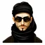 Placeholder: Avatar of a man wearing a black scarf and aviator glasses