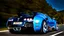 Placeholder: A sleek (((bugatti hyper super veyron))),, cutting through a (((clear bright blue morning sky))) rear view