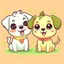 Placeholder: 2 cute Dogs cartoon