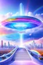 Placeholder: Ufo rainbow, futuriste ultra moderne,stairway to heaven,crystal very beautiful city