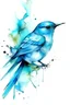 Placeholder: Watercolor abstract blue tones bird