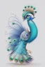 Placeholder: peacock avatar illustration on a white background, detailed, cute