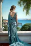 Placeholder: Neoclassicism mother whole body zoom out realistic cote d'azur painting from the back