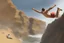 Placeholder: man jumping from the cliff by phil hale