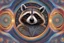 Placeholder: cosmic raccoon scene with swirling fractals in the style of alex grey