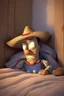 Placeholder: Woody from Toy Story going to bed