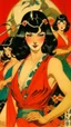 Placeholder: Betty Page art from japanese style 1900 movie. Milton glasier