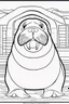 Placeholder: coloring page for kids, WALRUS, thick outline, low details, no shading, no color