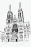 Placeholder: draw Chartres Cathedral in black and white graphics