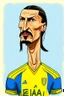 Placeholder: Zlatan Ibrahimovic Swedish football player ,cartoon 2d