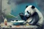 Placeholder: Panda eating chinesse paint art