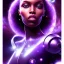 Placeholder: purple black hole in space bright stars time travel black lady