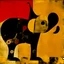 Placeholder: elephant contrivance, by Joan Miro and VS Gaitonde, mind-bending abstract image, fragmented, subconscious deconstructivism, yellow and black and white and red color scheme