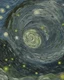 Placeholder: A gray celestial galaxy painted by Vincent van Gogh